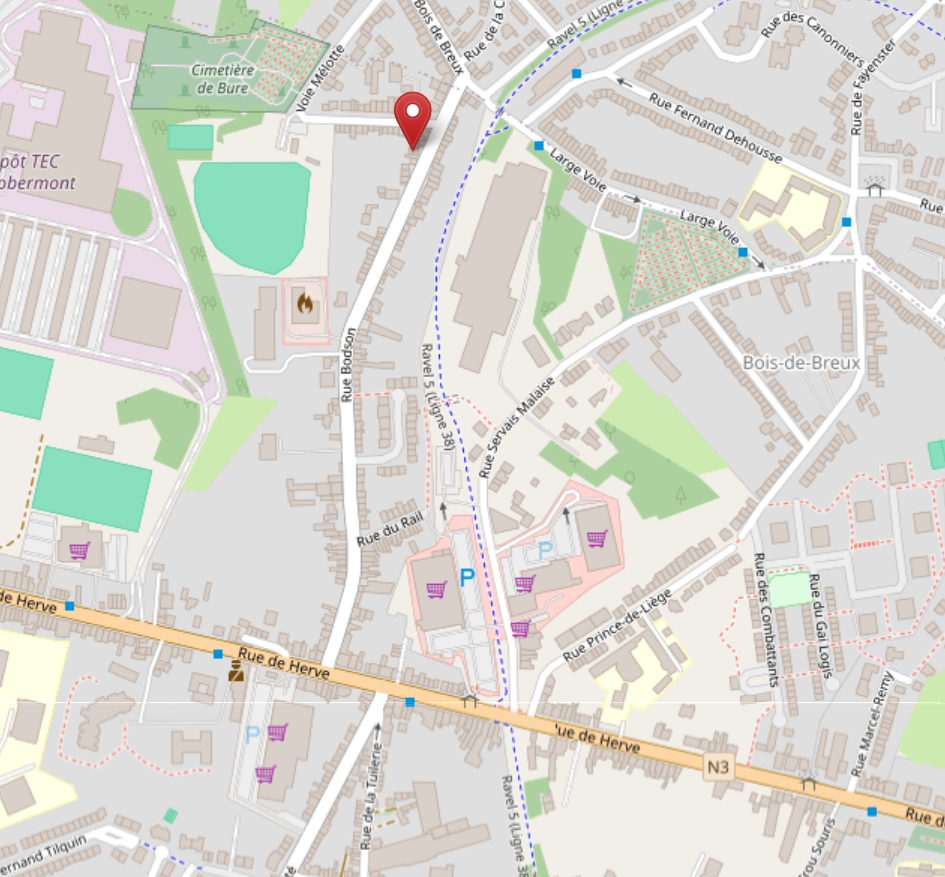 Plan d'accès - Rue Bodson 168, 4030 Liège