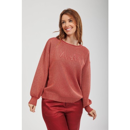 PULL ROUGE MÉTALLISÉ S/M