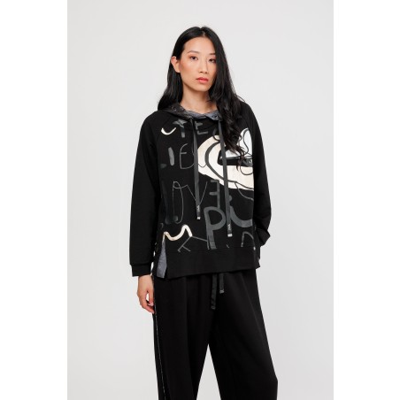 SWEAT À CAPUCHE NOIR NATURE KOKO L/XL Anekke