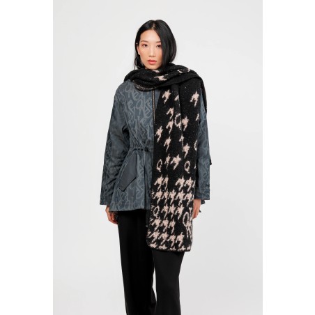 ÉCHARPE À CAPUCHE NOIR ET BEIGE Anekke - 2