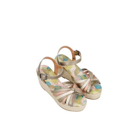 Sandales Compensées rose/beige 38 - 2