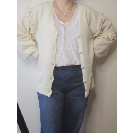 Gilet beige Manche Bouffante 