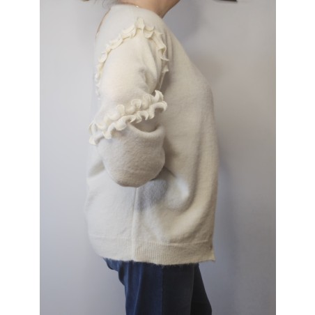 Gilet beige Manche Bouffante  - 2